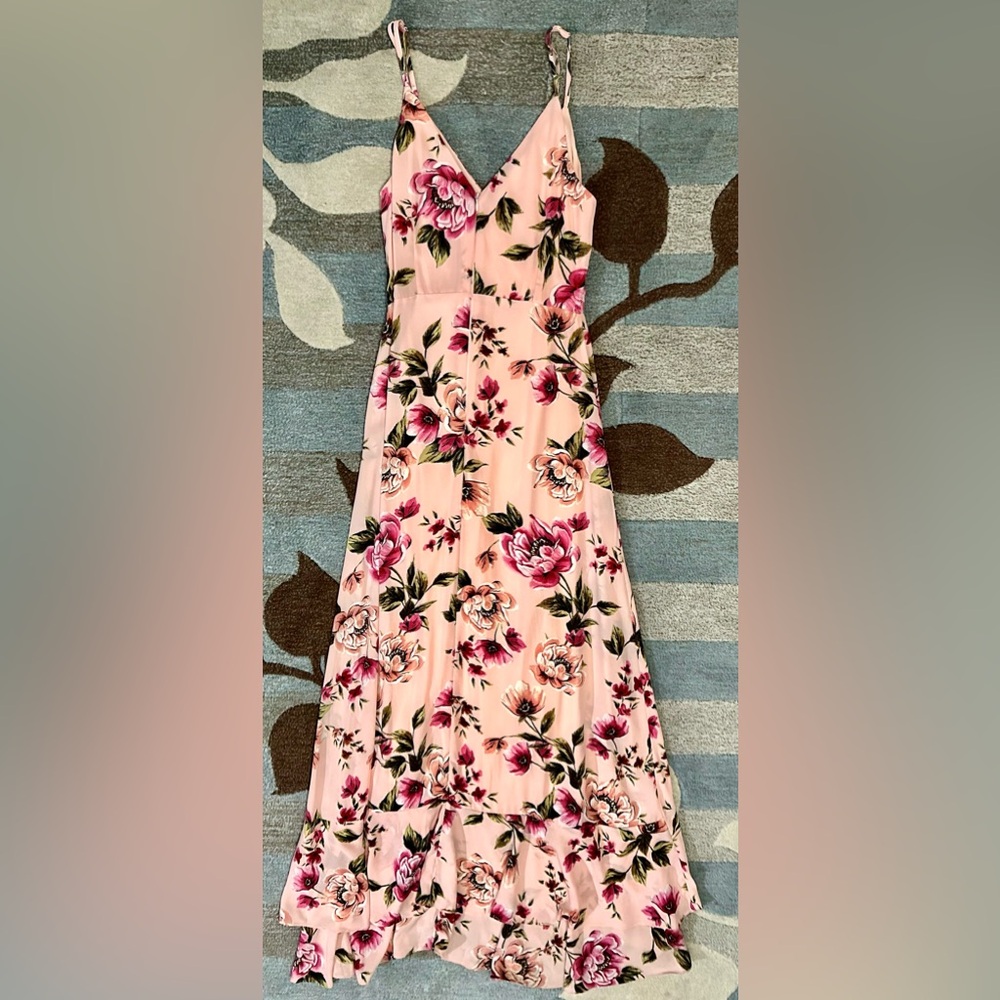 Lulu’s Bodacious Bella Blush Pink Floral Print Maxi Dress - Picture 9 of 10